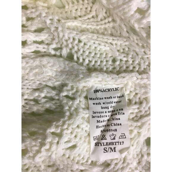 Vintage-Inspired Cream Knit Sleeveless Top S Cozy Casual - Picture 6 of 14